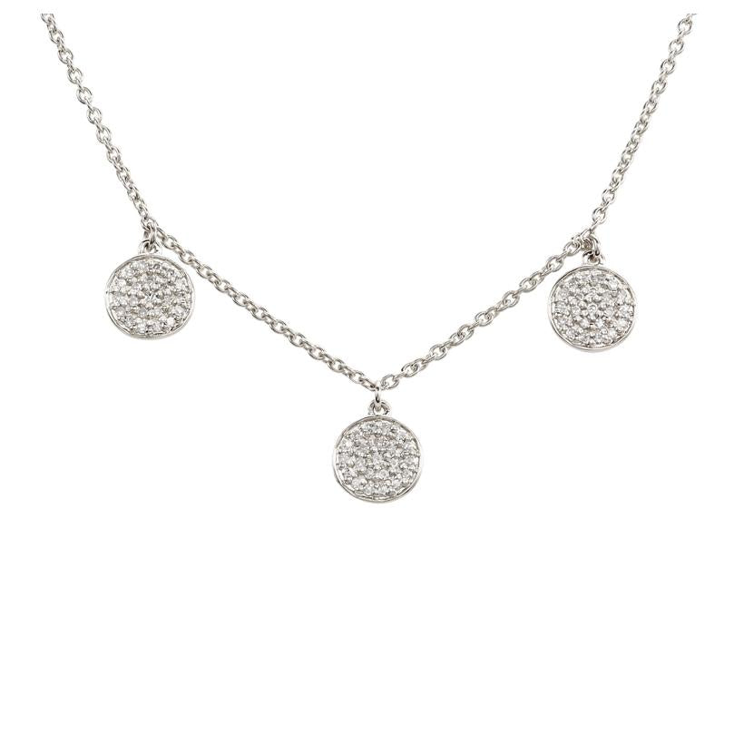 0.2 Ctw Diamond 14k White Gold Round Shape Womens Diamond Necklace