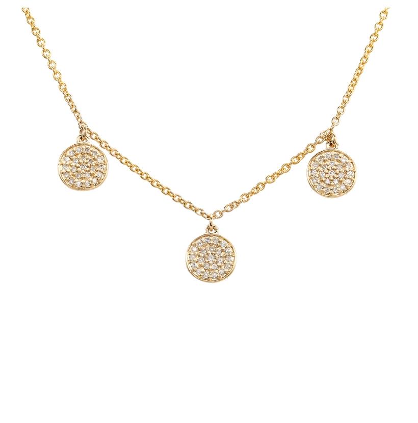 0.2 Ctw Diamond 14k Yellow Gold Round Shape Womens Diamond Necklace