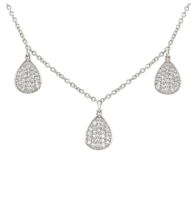 0.31 Ctw Diamond 14k White Gold Round Shape Womens Diamond Necklace