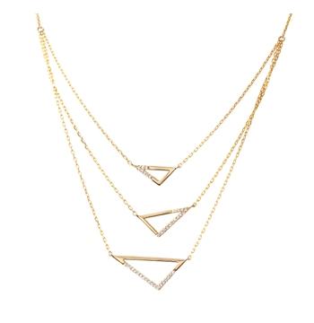 0.17 Ctw Diamond 14k Yellow Gold Round Shape Womens Diamond Necklace