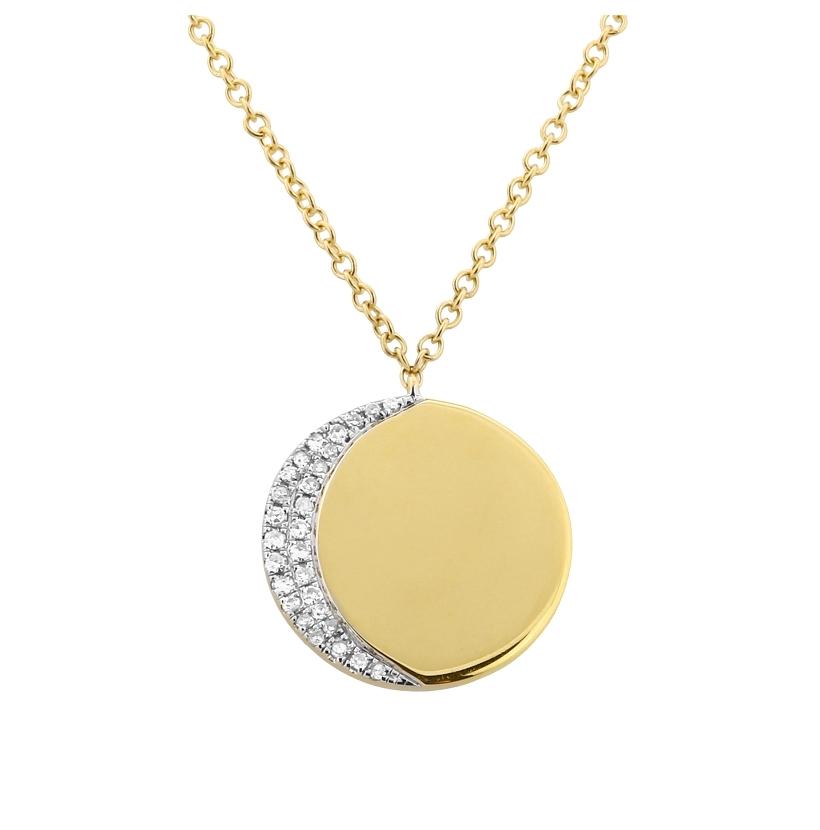 0.07 Ctw Diamond 14k Yellow Gold Round Shape Womens Diamond Necklace