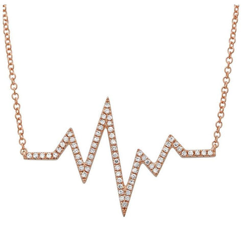 0.18 Ctw Diamond 14k Rose Gold Round Shape Womens Diamond Necklace