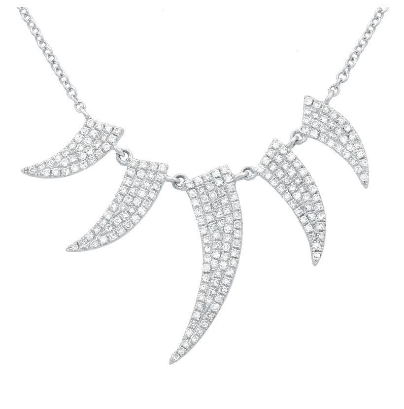 0.46 Ctw Diamond 14k White Gold Round Shape Womens Diamond Necklace