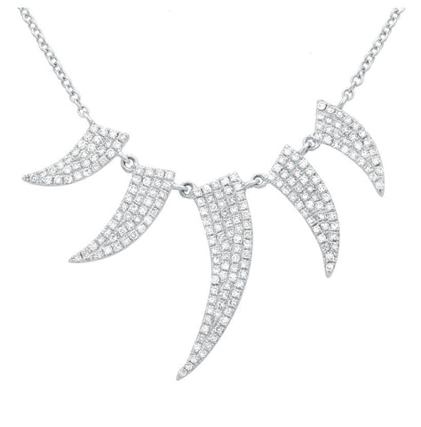 0.46 Ctw Diamond 14k White Gold Round Shape Womens Diamond Necklace