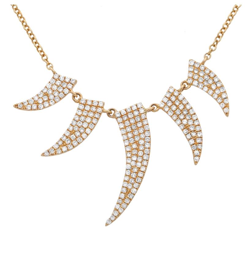 0.47 Ctw Diamond 14k Yellow Gold Round Shape Womens Diamond Necklace