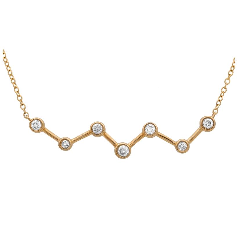 0.22 Ctw Diamond 14k Yellow Gold Round Shape Womens Diamond Necklace