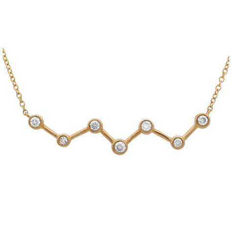 0.22 Ctw Diamond 14k Yellow Gold Round Shape Womens Diamond Necklace