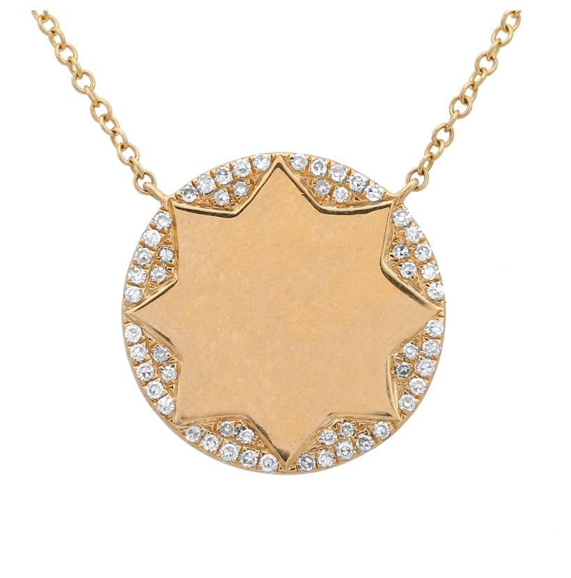 0.18 Ctw Diamond 14k Yellow Gold Round Shape Womens Diamond Necklace