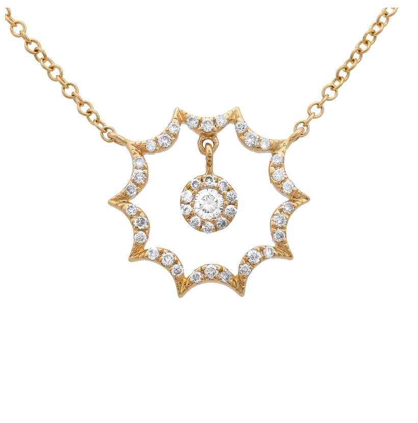 0.19 Ctw Diamond 14k Yellow Gold Round Shape Womens Diamond Necklace