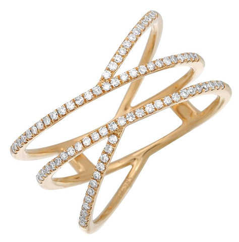 0.24 Ctw Diamond 14k Yellow Gold Round Shape Womens Diamond Ring