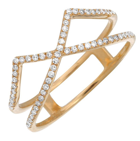 0.18 Ctw Diamond 14k Yellow Gold Round Shape Womens Diamond Ring