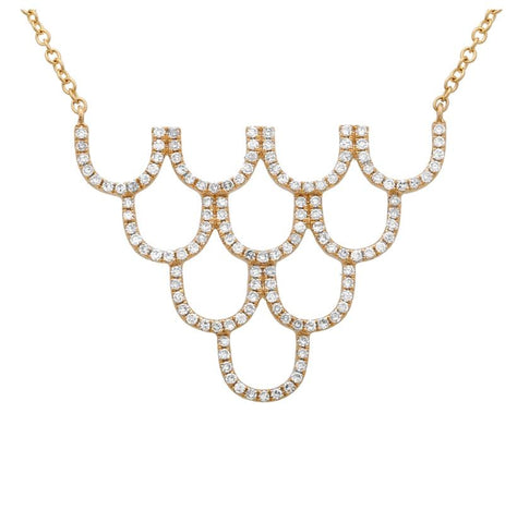 0.3 Ctw Diamond 14k Yellow Gold Round Shape Womens Diamond Necklace