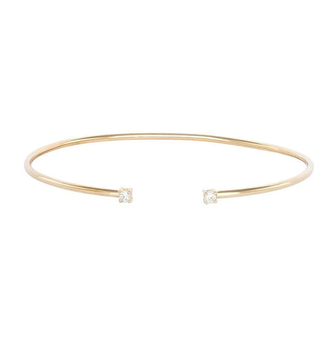 0.1 Ctw Diamond 14k Yellow Gold Round Shape Womens Diamond Bangle Bracelet