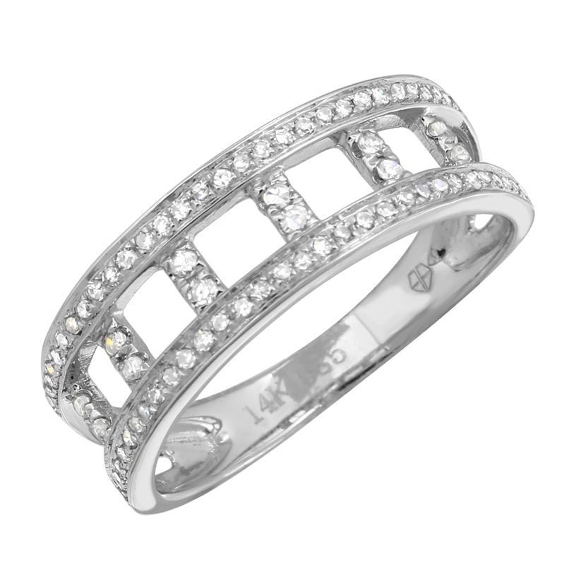 0.27 Ctw Diamond 14k White Gold Round Shape Womens Diamond Ring