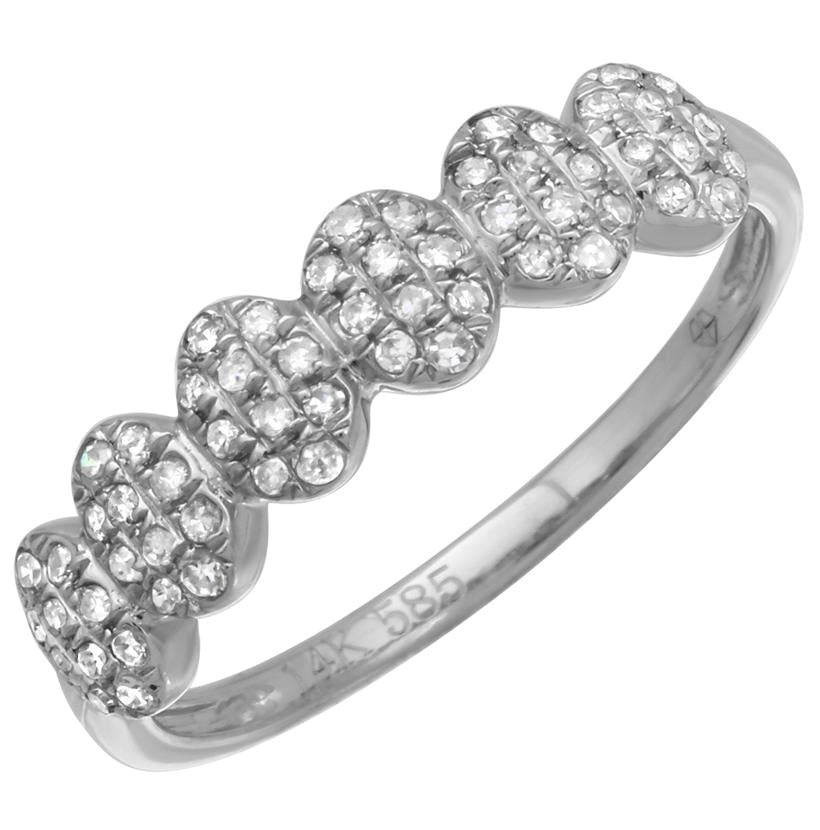 0.24 Ctw Diamond 14k White Gold Round Shape Womens Diamond Ring