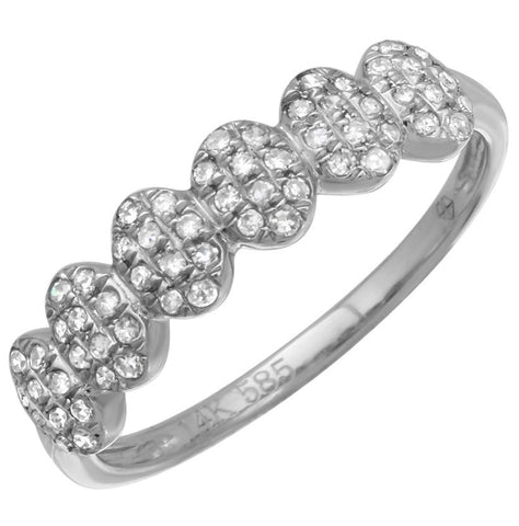 0.24 Ctw Diamond 14k White Gold Round Shape Womens Diamond Ring