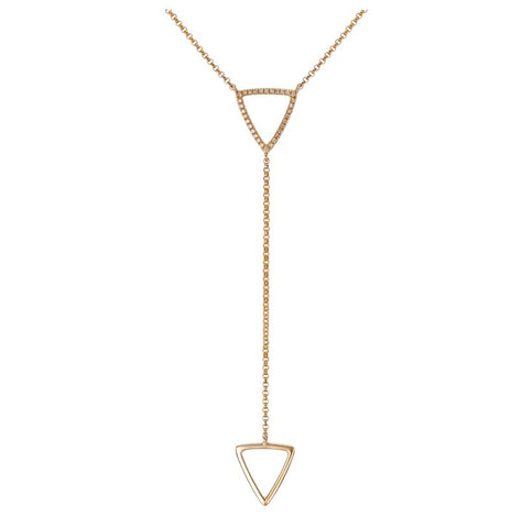 0.1 Ctw Diamond 14k Rose Gold Round Shape Womens Diamond Necklace