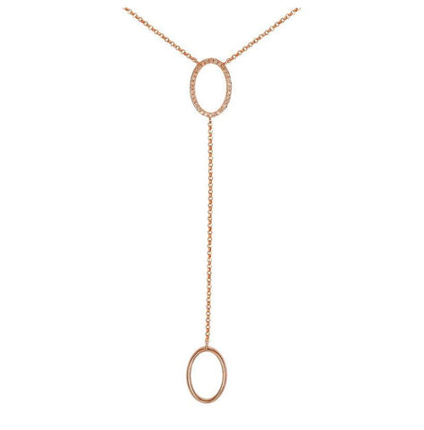 0.1 Ctw Diamond 14k Rose Gold Round Shape Womens Diamond Necklace