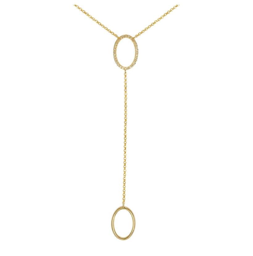 0.1 Ctw Diamond 14k Yellow Gold Round Shape Womens Diamond Necklace