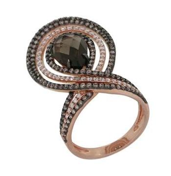 1.55 Ctw Diamond 14k Rose Gold Topaz Round Shape Womens Gemstone Ring