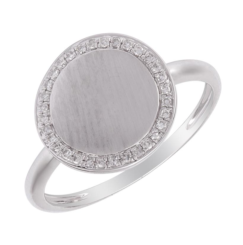 0.09 Ctw Diamond 14k White Gold Round Shape Womens Diamond Ring