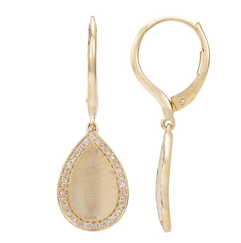 0.19 Ctw Diamond 14k Yellow Gold Round Shape Womens Diamond Earrings