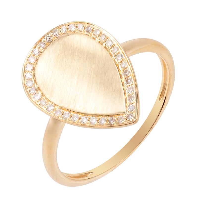 0.11 Ctw Diamond 14k Yellow Gold Round Shape Womens Diamond Ring