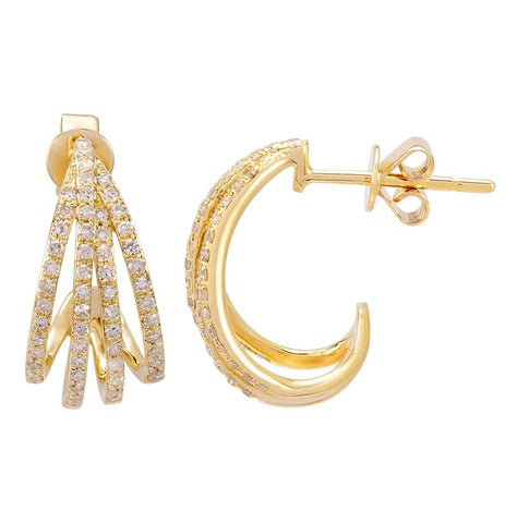 0.45 Ctw Diamond 14k Yellow Gold Round Shape Womens Diamond Earrings