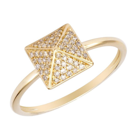 0.18 Ctw Diamond 14k Yellow Gold Round Shape Womens Diamond Ring
