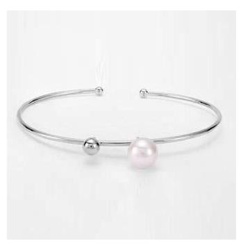 White Silver Silver Womens Bangle Bracelet