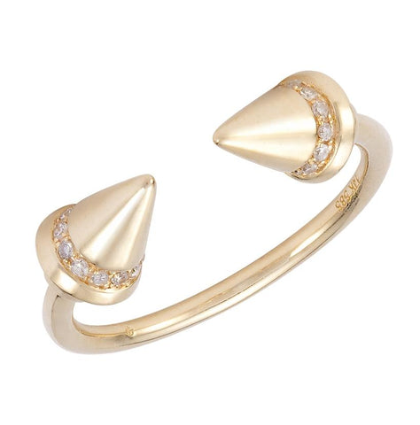 0.09 Ctw Diamond 14k Yellow Gold Round Shape Womens Diamond Ring