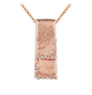 0.22 Ctw Diamond 14k Rose Gold Womens Diamond Necklace Pendant With 16 Inch Chain