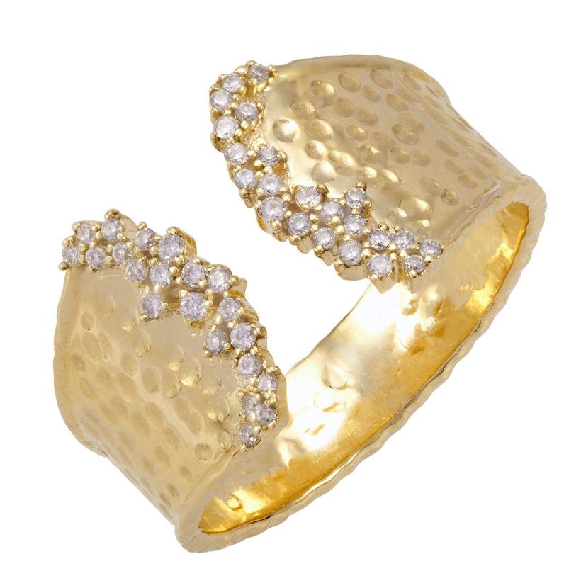 0.18 Ctw Diamond 14k Yellow Gold Round Shape Womens Diamond Ring