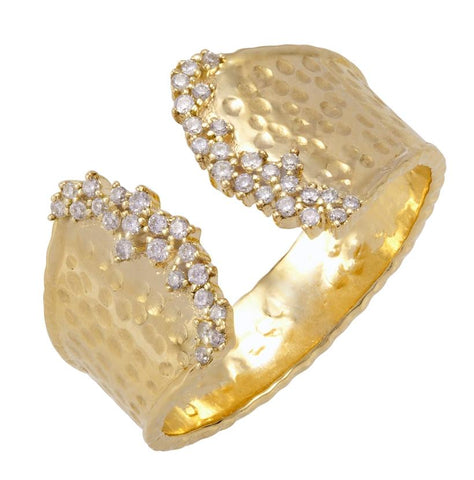 0.18 Ctw Diamond 14k Yellow Gold Round Shape Womens Diamond Ring
