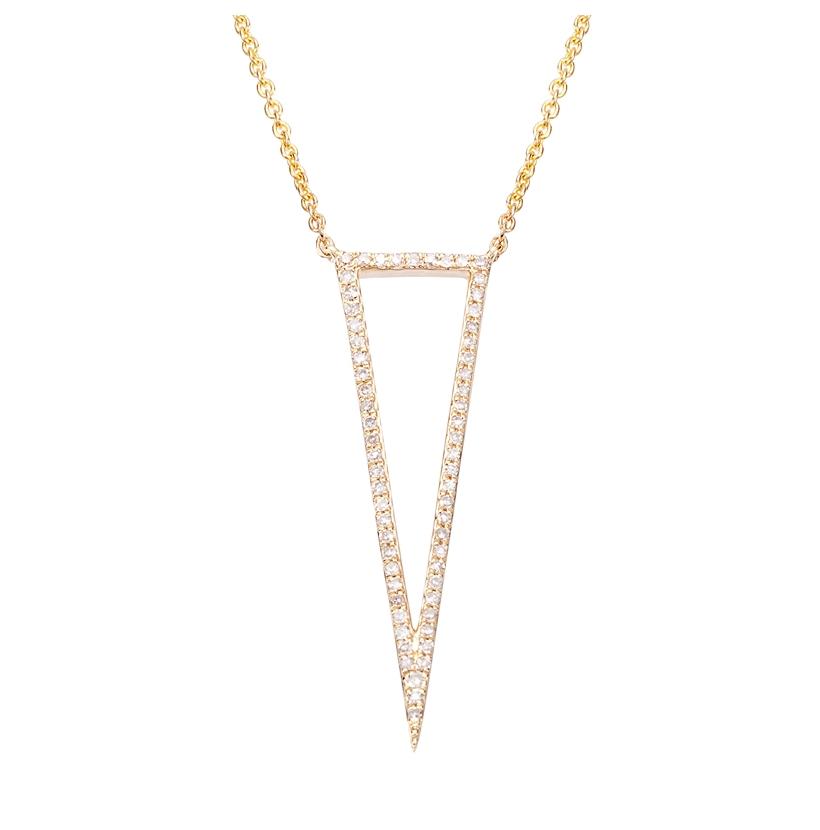 0.18 Ctw Diamond 14k Yellow Gold Round Shape Womens Diamond Necklace