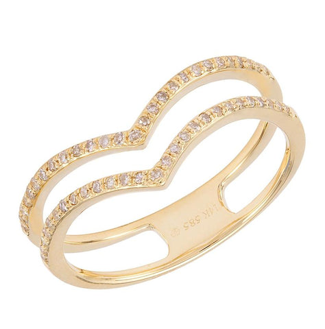 0.17 Ctw Diamond 14k Yellow Gold Round Shape Womens Diamond Ring