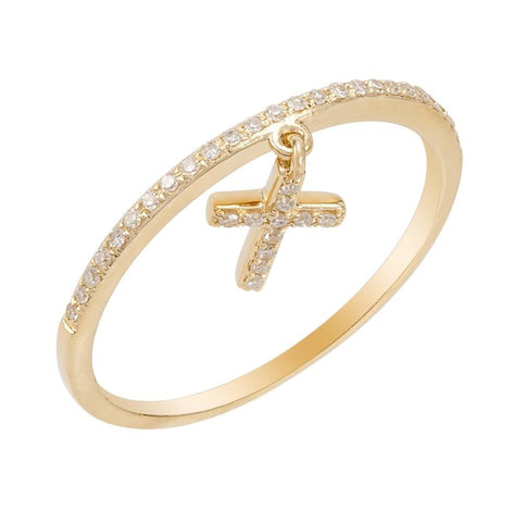 0.1 Ctw Diamond 14k Yellow Gold Round Shape Womens Diamond Ring