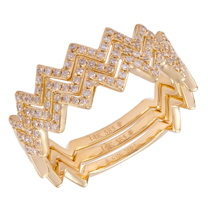 0.31 Ctw Diamond 14k Yellow Gold Round Shape Womens Diamond Ring
