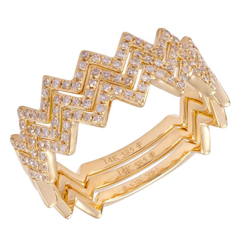 0.31 Ctw Diamond 14k Yellow Gold Round Shape Womens Diamond Ring