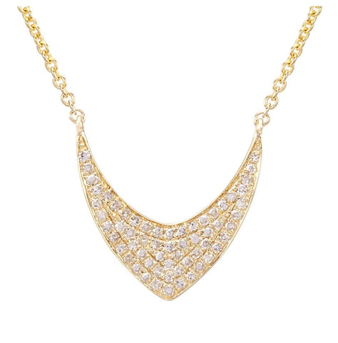 0.19 Ctw Diamond 14k Yellow Gold Round Shape Womens Diamond Necklace