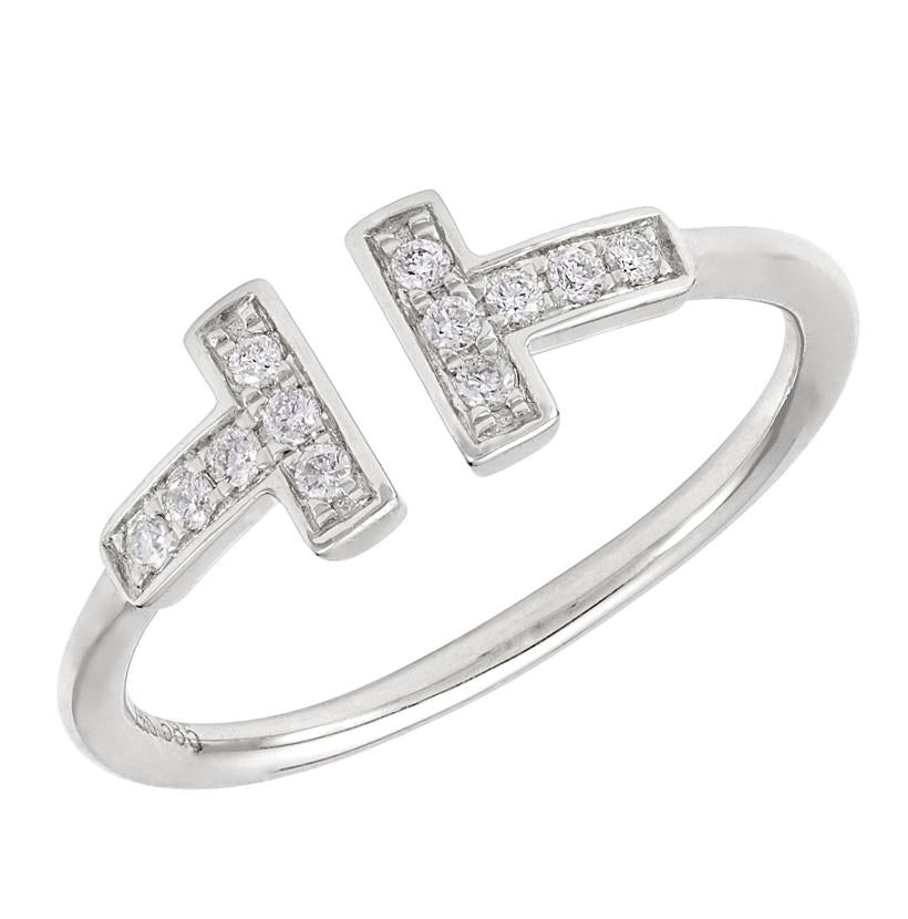 0.12 Ctw Diamond 14k White Gold Round Shape Womens Diamond Ring