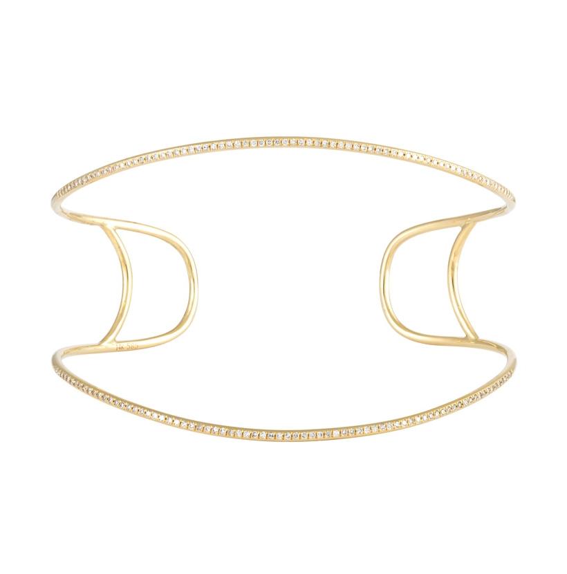 0.45 Ctw Diamond 14k Yellow Gold Round Shape Womens Diamond Bangle Bracelet