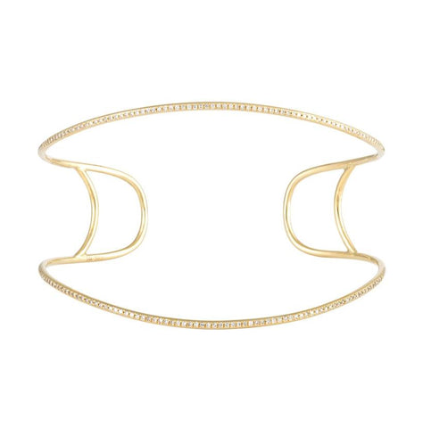 0.45 Ctw Diamond 14k Yellow Gold Round Shape Womens Diamond Bangle Bracelet