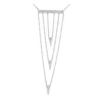 0.38 Ctw Diamond 14k White Gold Round Shape Womens Diamond Necklace