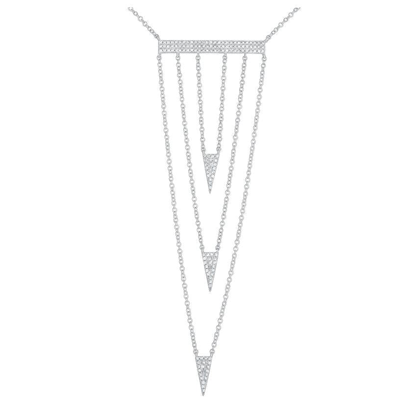 0.36 Ctw Diamond 18k White Gold Round Shape Womens Diamond Necklace