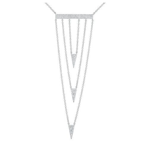 0.36 Ctw Diamond 18k White Gold Round Shape Womens Diamond Necklace