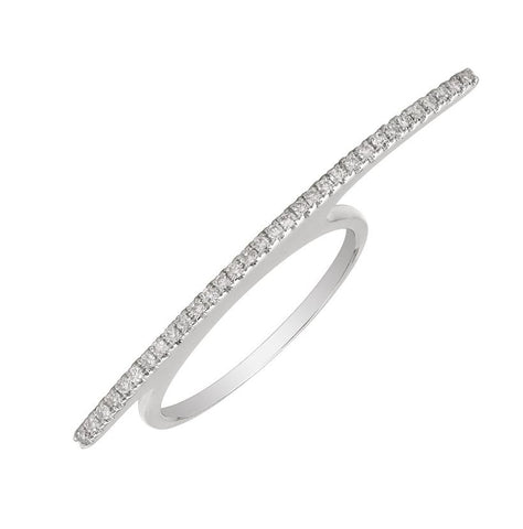 0.16 Ctw Diamond 14k White Gold Round Shape Womens Diamond Ring