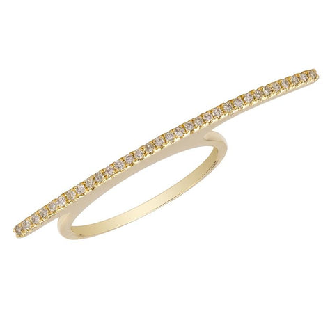 0.15 Ctw Diamond 14k Yellow Gold Round Shape Womens Diamond Ring