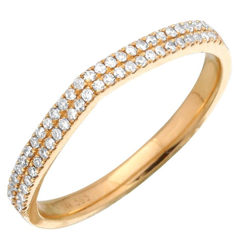 0.17 Ctw Diamond 14k Yellow Gold Round Shape Womens Diamond Ring