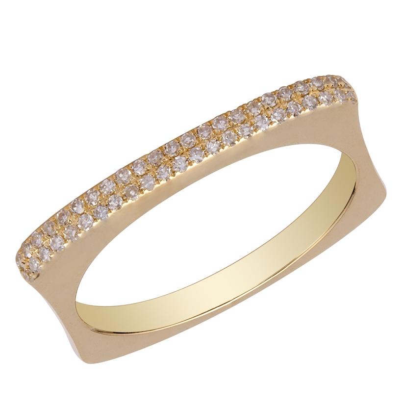 0.15 Ctw Diamond 14k Yellow Gold Round Shape Womens Diamond Ring